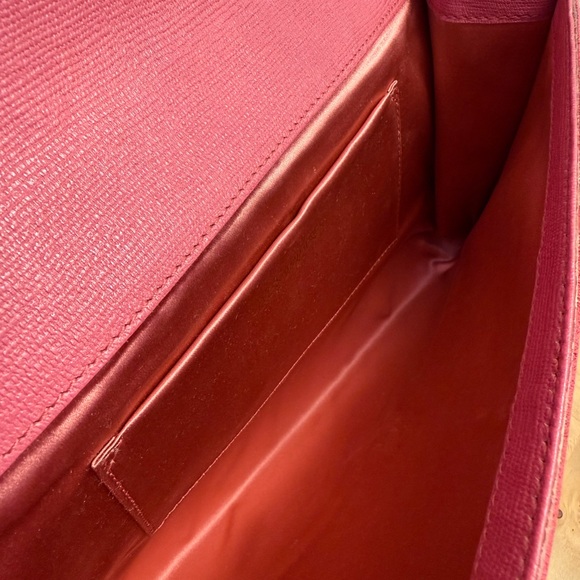 Yves Saint Laurent- YSL Y Clasp Pink Leather Clutch